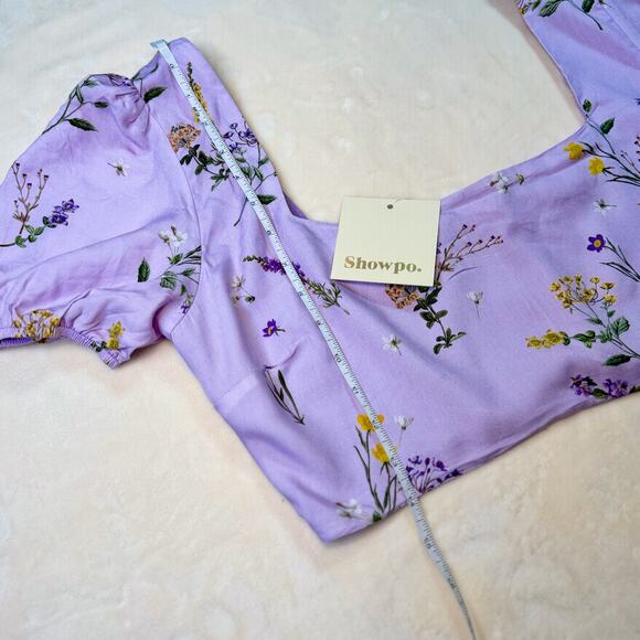 Showpo Artemis Crop Top Lavender Women’s 10 NWT Cottagecore Coquette Botanical - Picture 5 of 16